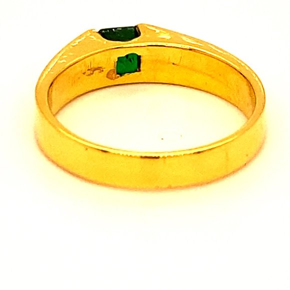 Columbian Emerald .53ct Solid 18K Yellow Gold Ring - Picture 7 of 9